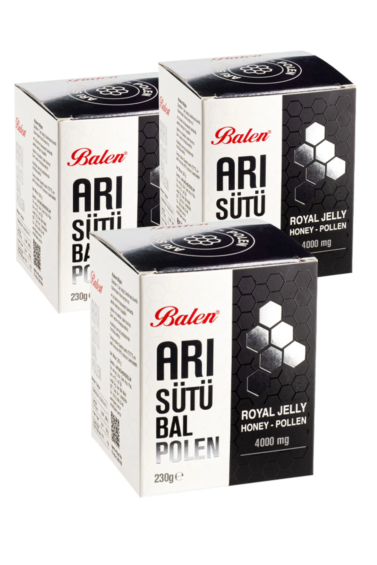 3 Kutu Arı Sütü Bal Polen 4000 Mg 230 Gr