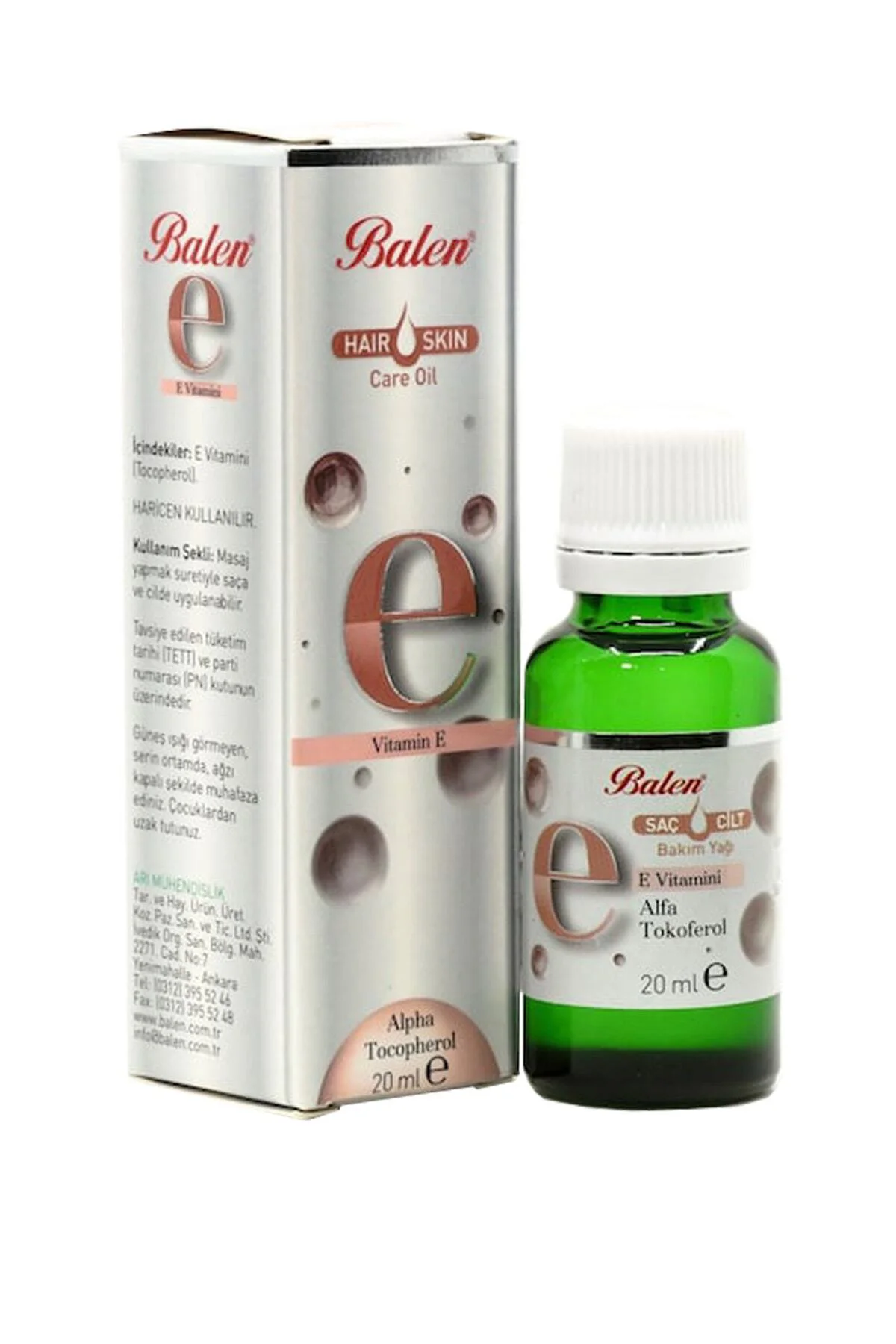 3 Kutu E Vitamini 20 Ml. Saç Ve Cilt Bakım Yağı Vitamin E 3 Adet 20 Cc. E Vitamini