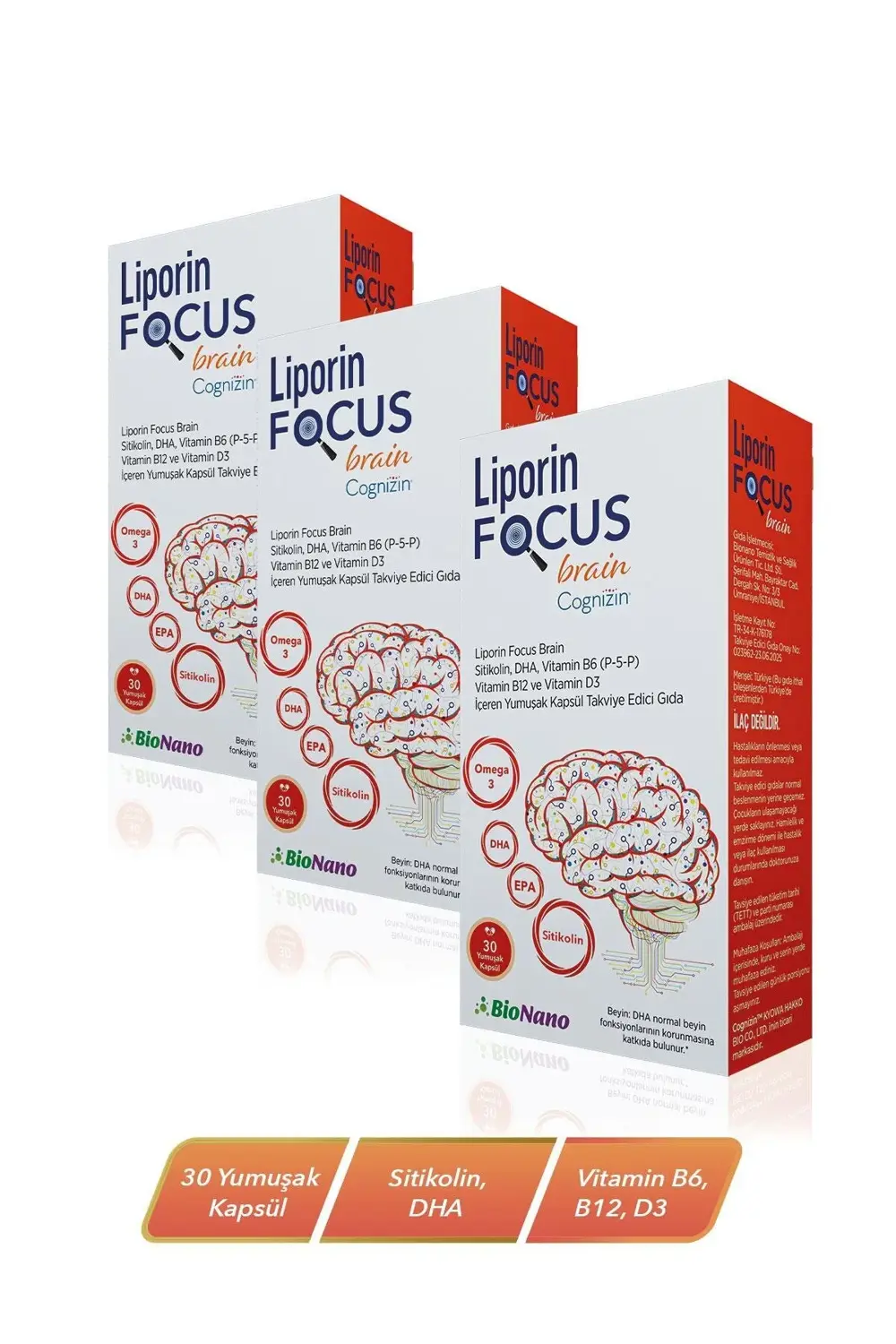 3 Kutu Focus Brain Sitikolin, DHA, Vitamin B6(P-5-P) ,Vitamin B12 3 Kutu Focus Brain Sitikolin, DHA, Vitamin B6(P-5-P) ,Vitamin B12