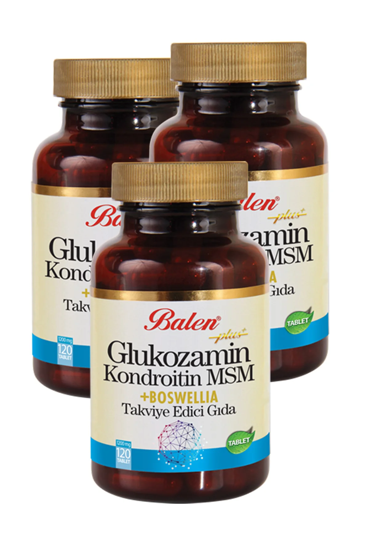3 Kutu Glukozamin Kondroitin Msm Boswellia Akgünlük Glukosamin Bosvelya 120 Tablet X 1200 Mgx3