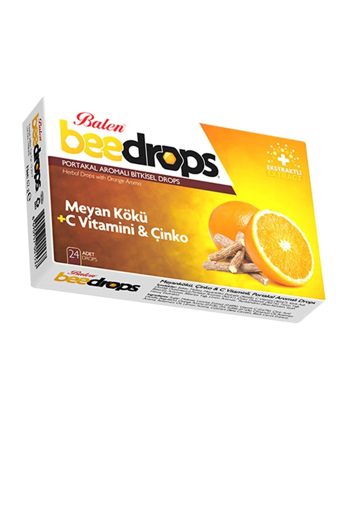 3 Kutu Meyan Kökü C Vitamini Çinko Portakal Aromalı Beedrops 24adet Pastil Meyankökü Bee Drops