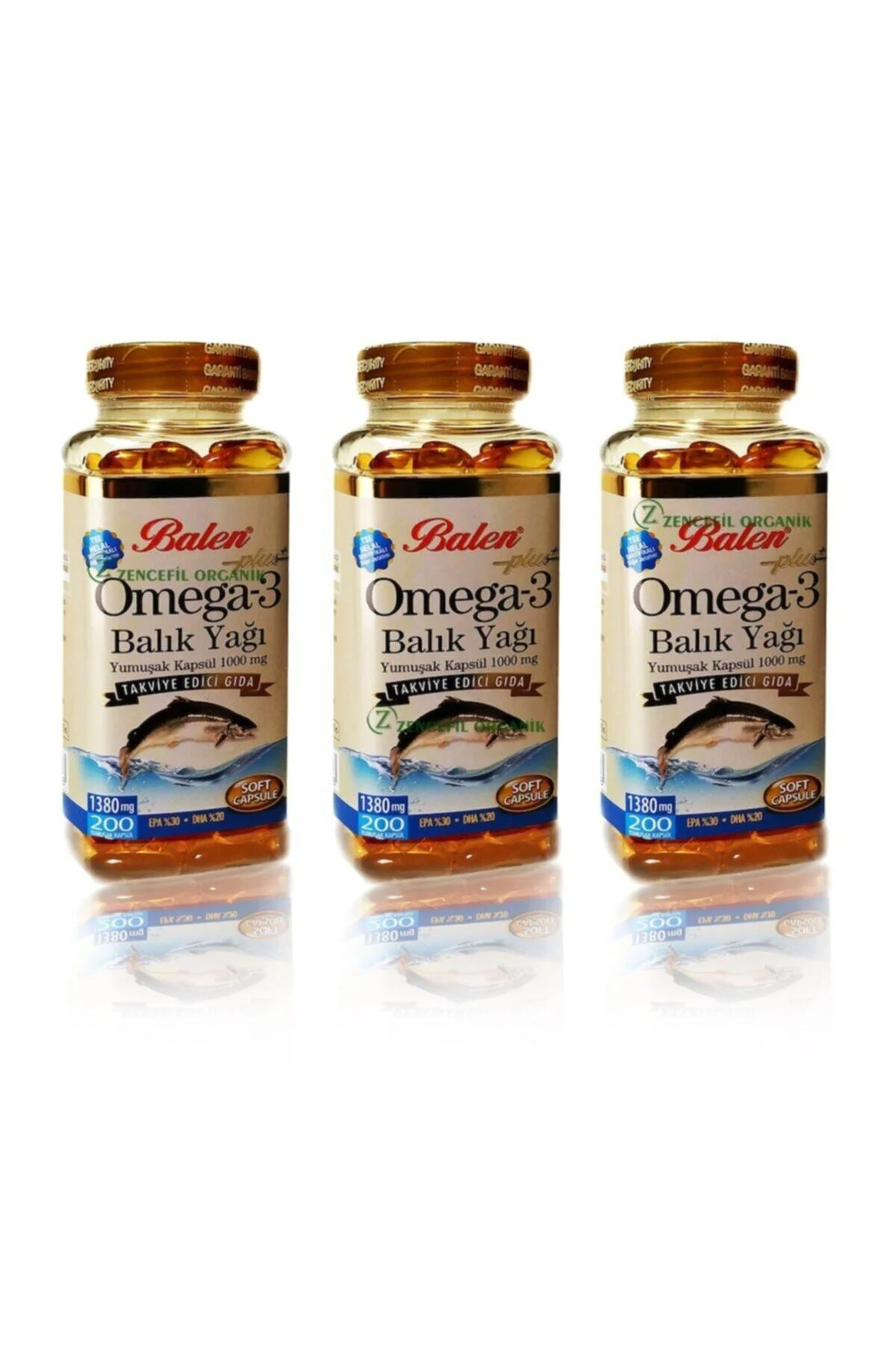 3 Kutu Omega 3 Balık Yağı Hapı Kapsülü Yeni Ürün 200lük Boy