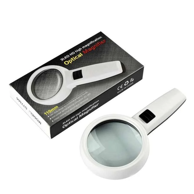 3 Ledli 5X95Mm & 10X19Mm El Büyüteç Takı Okuma Para Kontrol Için Dt7665 3 Ledli 5X95Mm & 10X19Mm El Büyüteç Takı Okuma Para Kontrol Için Dt7665