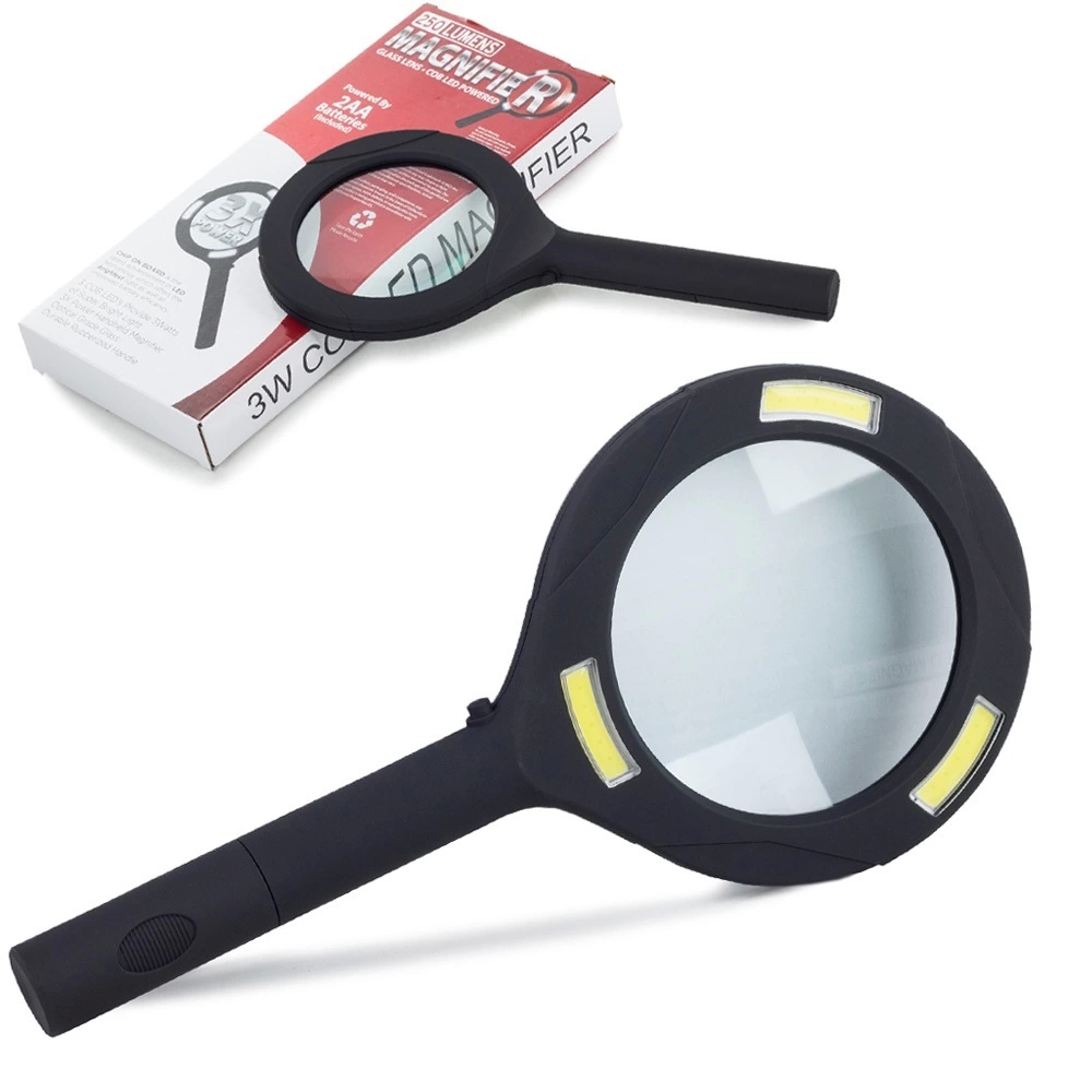 Just Cheap Store 3 Ledli İşikli El Büyüteci 250 Lümen Beyaz İşik Büyüteç 3X Zoom T