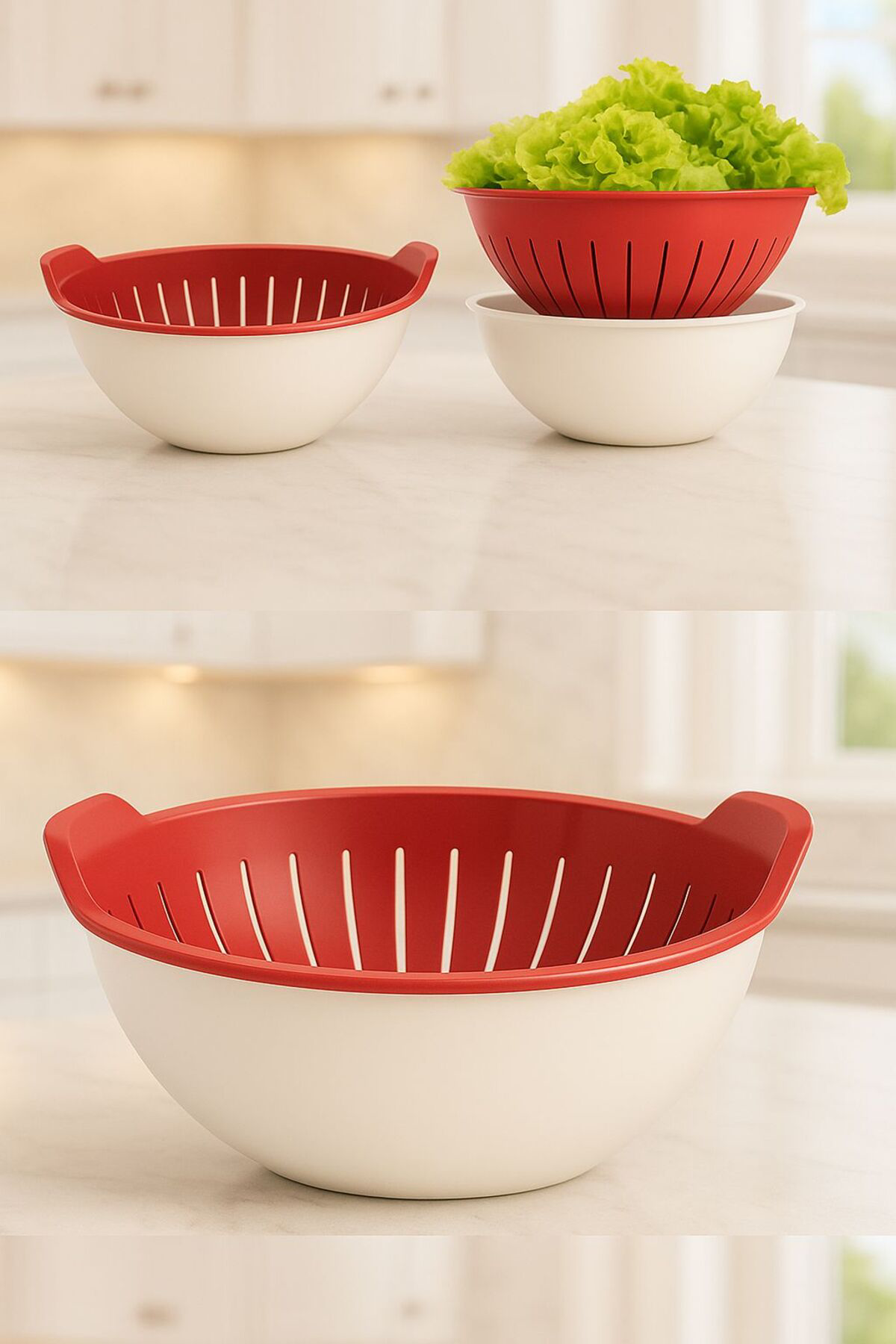 3 Lt Kaseli Süzgeç – Gıdaya Uygun, BPA İçermez, Mikrodalga ve Bul