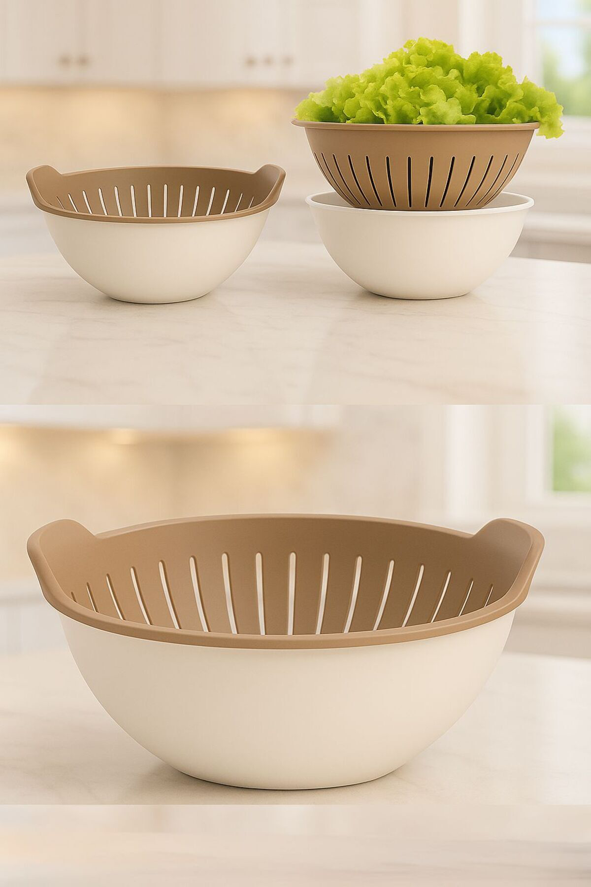 3 Lt Kaseli Süzgeç – Gıdaya Uygun, BPA İçermez, Mikrodalga ve Bul