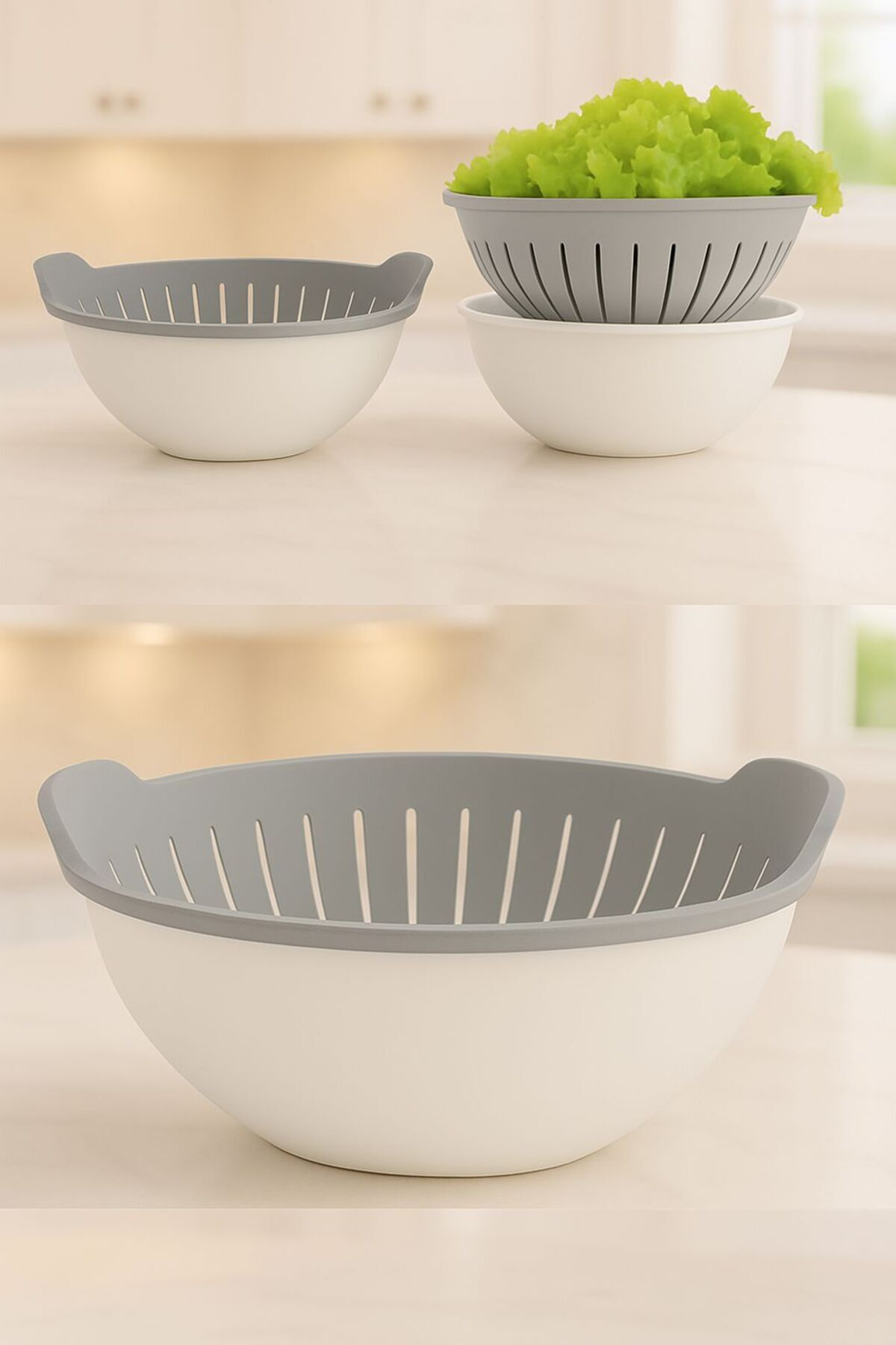 3 Lt Kaseli Süzgeç – Gıdaya Uygun, BPA İçermez, Mikrodalga ve Bul