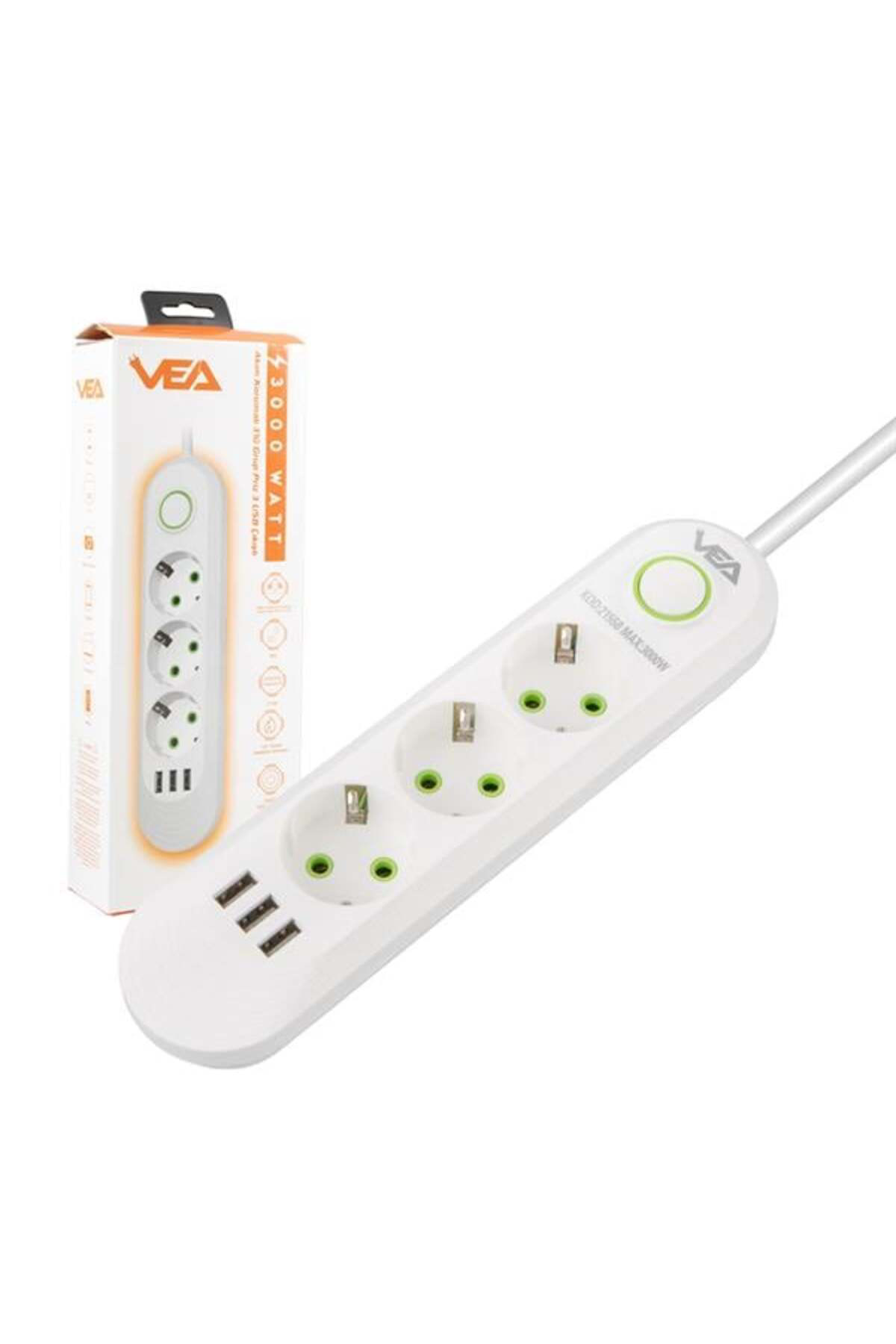 3 lü 1.5 Metre Uzatma Kablolu 3 Usb li Beyaz Akım Korumalı Gurup 3 lü 1.5 Metre Uzatma Kablolu 3 Usb li Beyaz Akım Korumalı Gurup