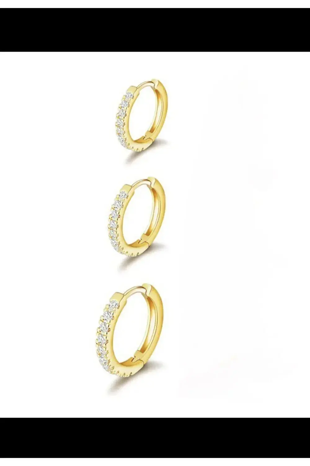 Arescollection 3 Lü 3 Boy Zirkon Taşli Kararmaz Antialerjik Halka Küpe Seti