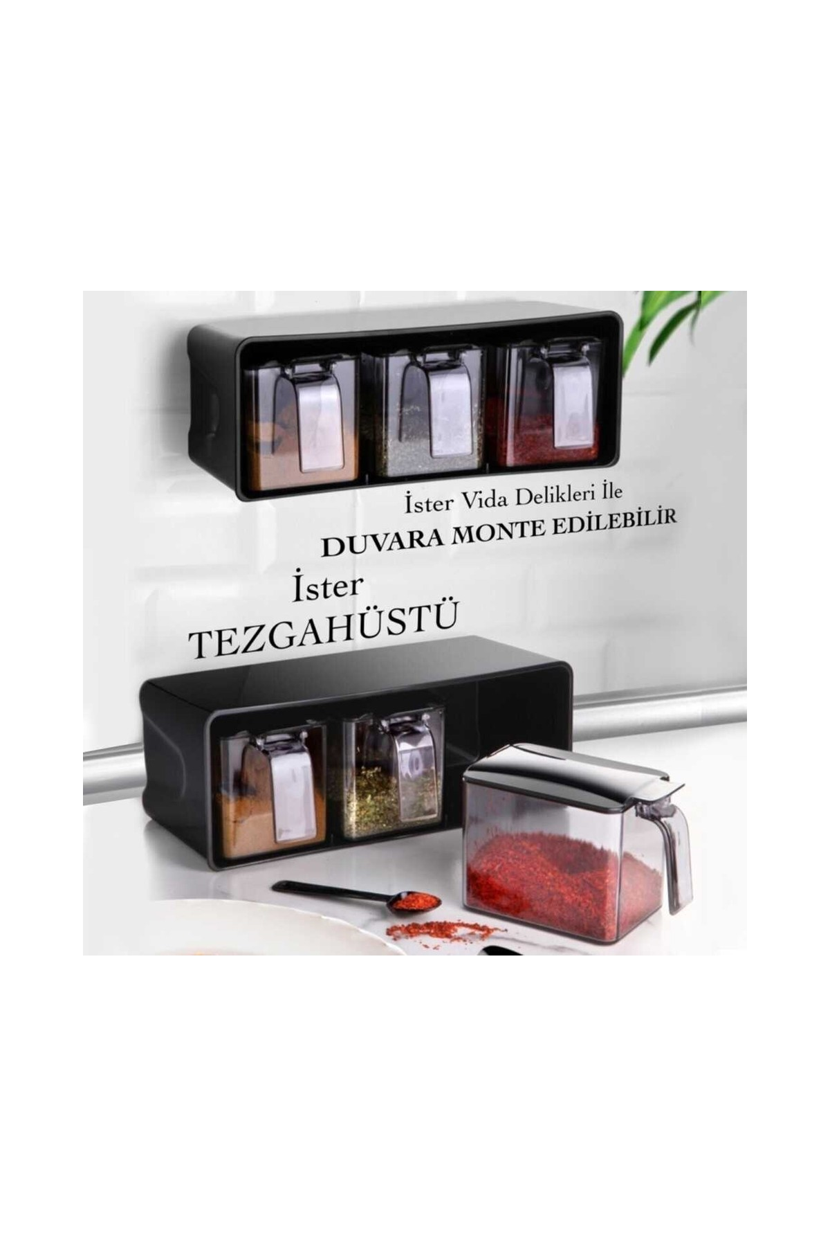 Just Cheap Store 3 Lü Baharatlik Set Duvar Askili L677