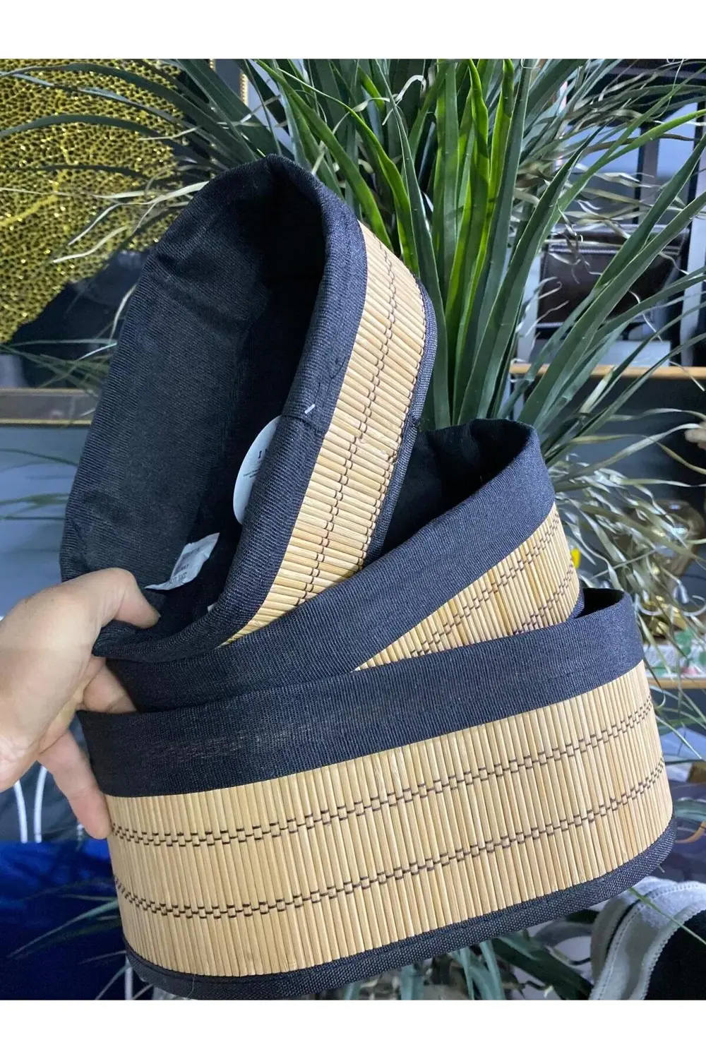 3 Lü Bambu Çok Amaçlı Düzenleyici Sepet Natural