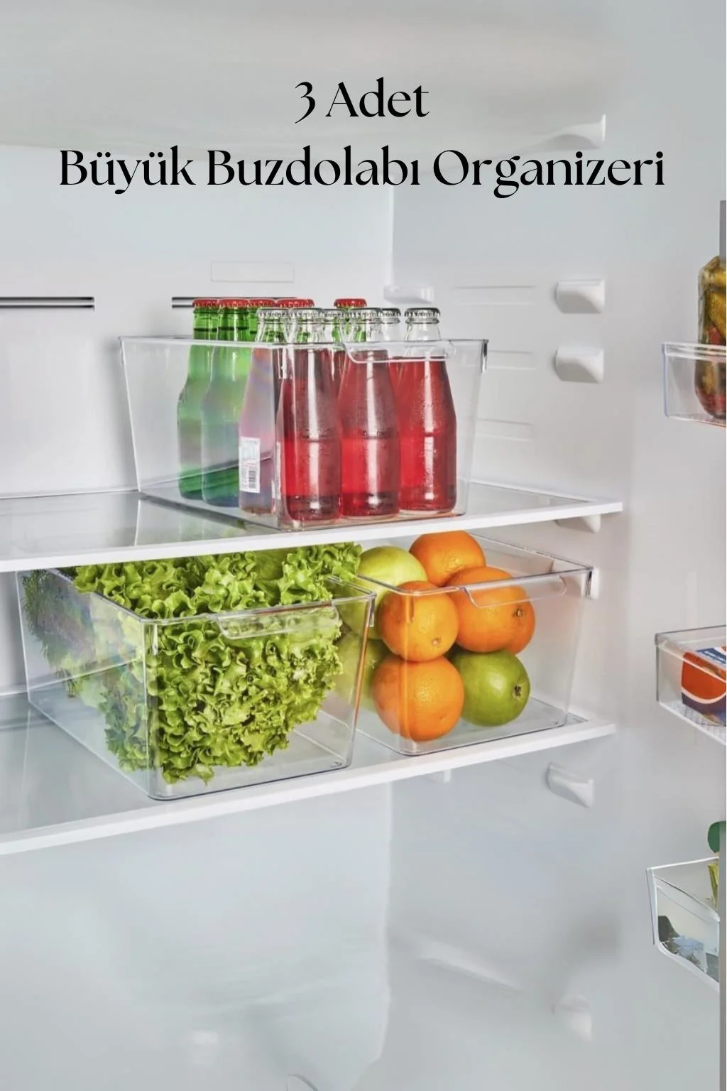 3 Lü Buzdolabı Organizeri &amp; Buzdolabı Düzenleyici 6 lt