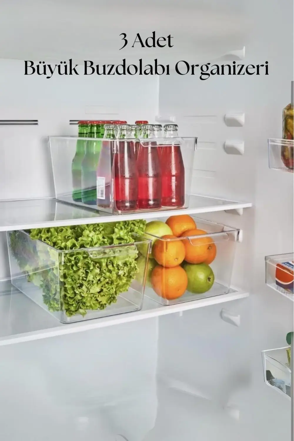 3 Lü Buzdolabı Organizeri & Buzdolabı Düzenleyici 6 lt