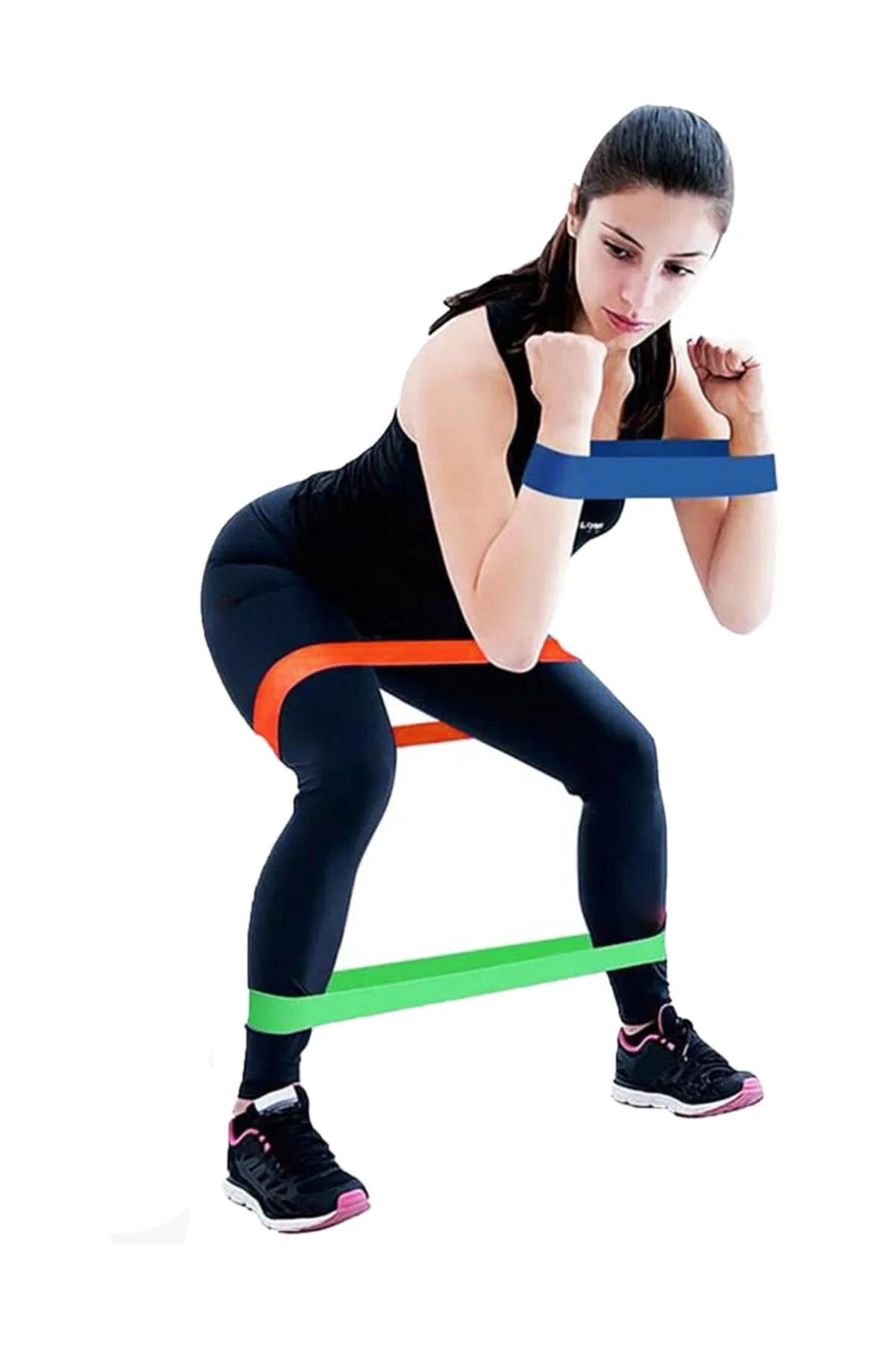 3 Lü Farklı Dirençte Squat Bandı Hafif Orta Sert Pilates Aerobik 