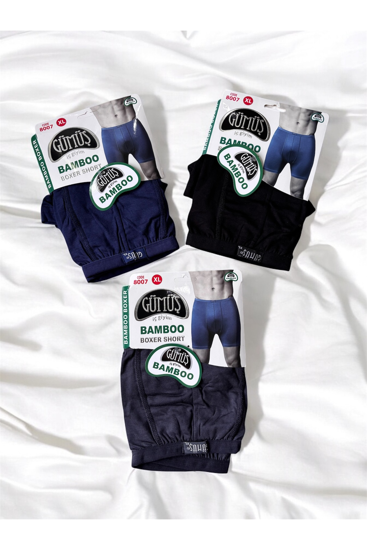 3 Lü Gümüş Bambu Erkek Boxer