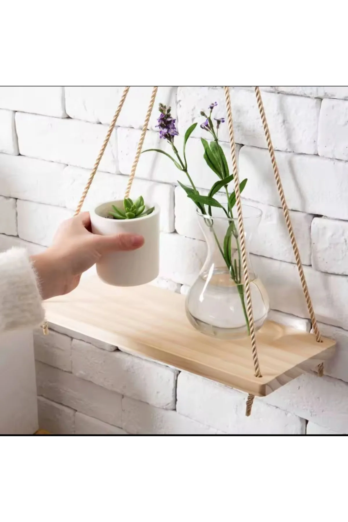 3 lü halatlı duvar rafı ,mutfak rafı,banyo rafı,3 lü set devar ra