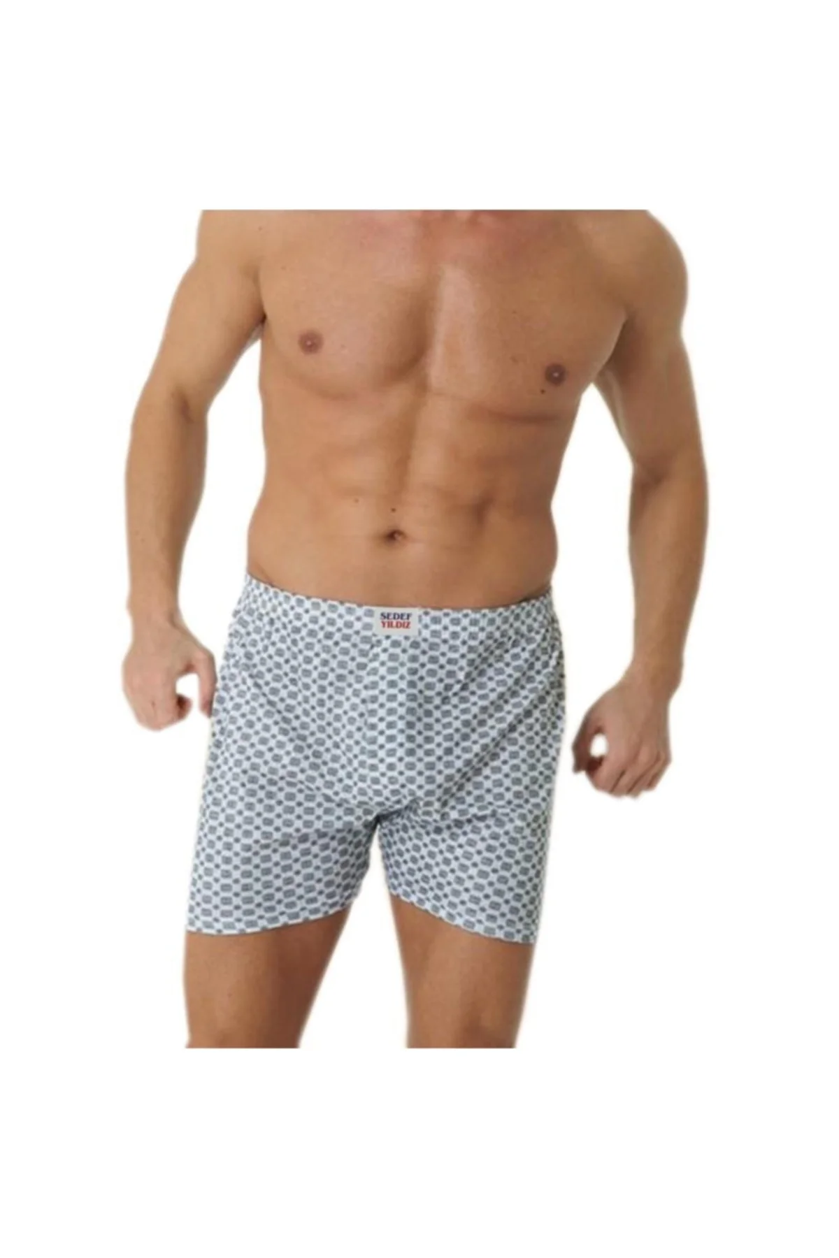 3 Lü I Erkek Penye Desenli Boxer Yüzde Yüz Pamuk 1012