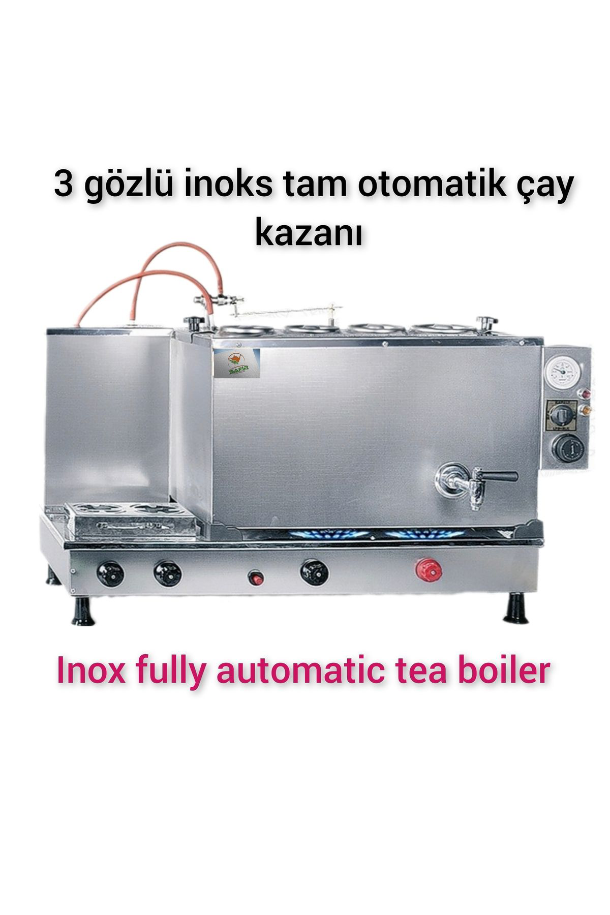 Safir Çay Kazanlari 3 Lü İnoks Çay Kazani Doğalgazli Çay Ocaği Ce Ve Gazmer Onayli Ga