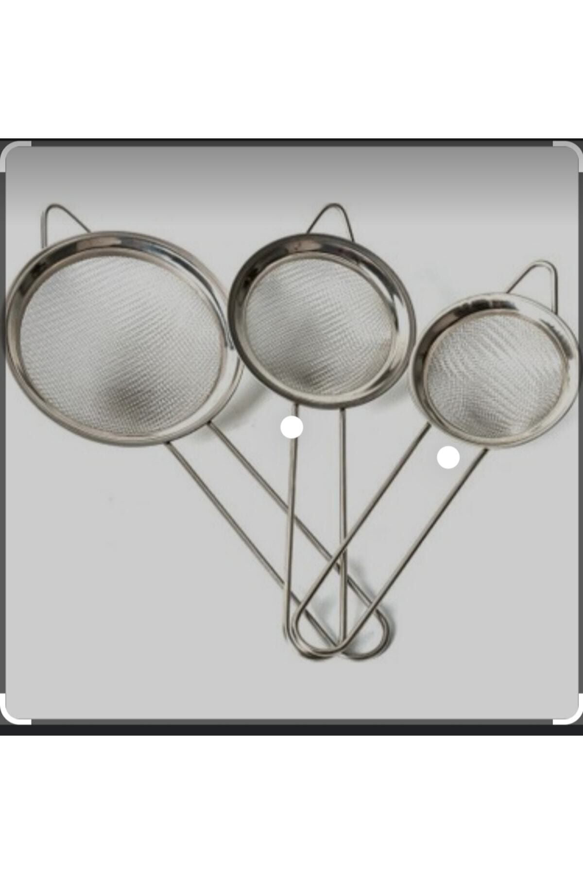 Evin Park 3 Lü Paslanmaz Çelik Süzgeç Çok Amaçlı Çay Süzgeçi