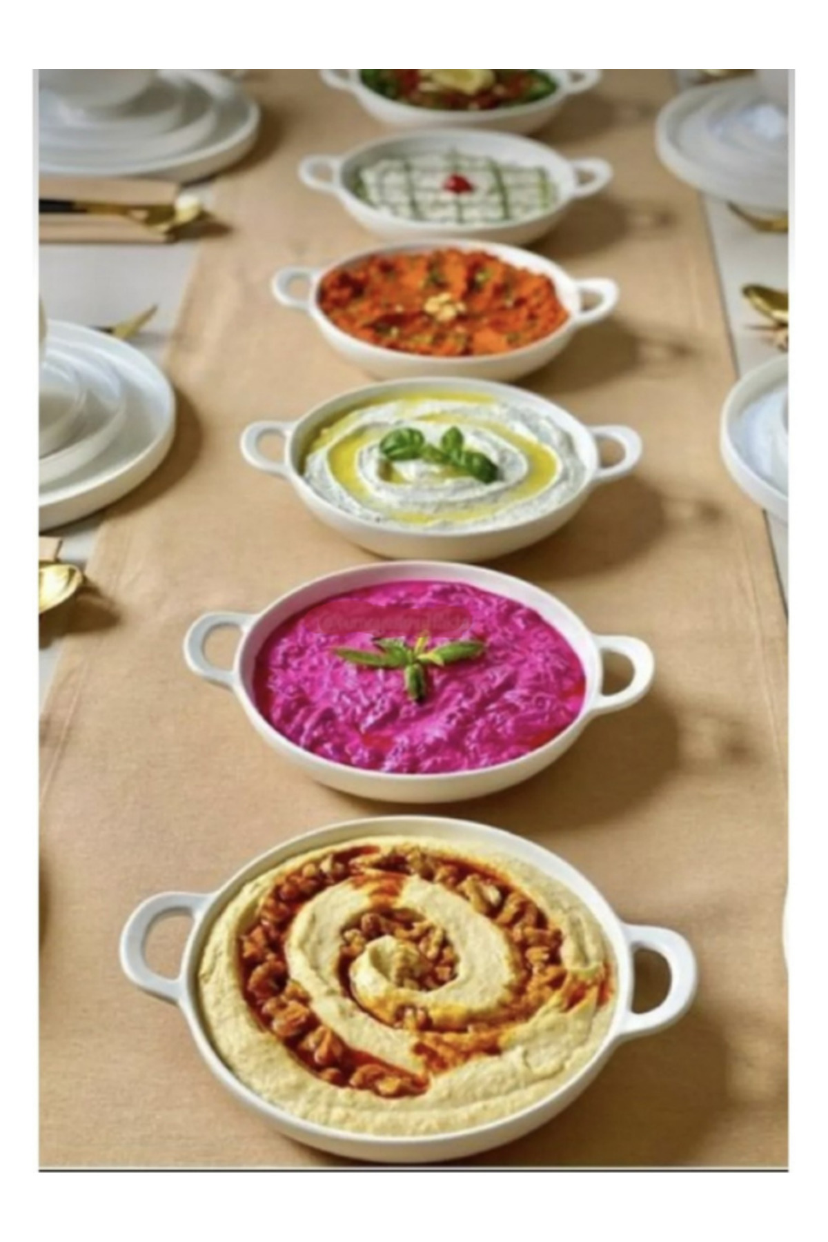 3 Lü Porselen Yuvarlak Meze Tabak- Kahvaltı Yılbaşı Sunum / Küçük