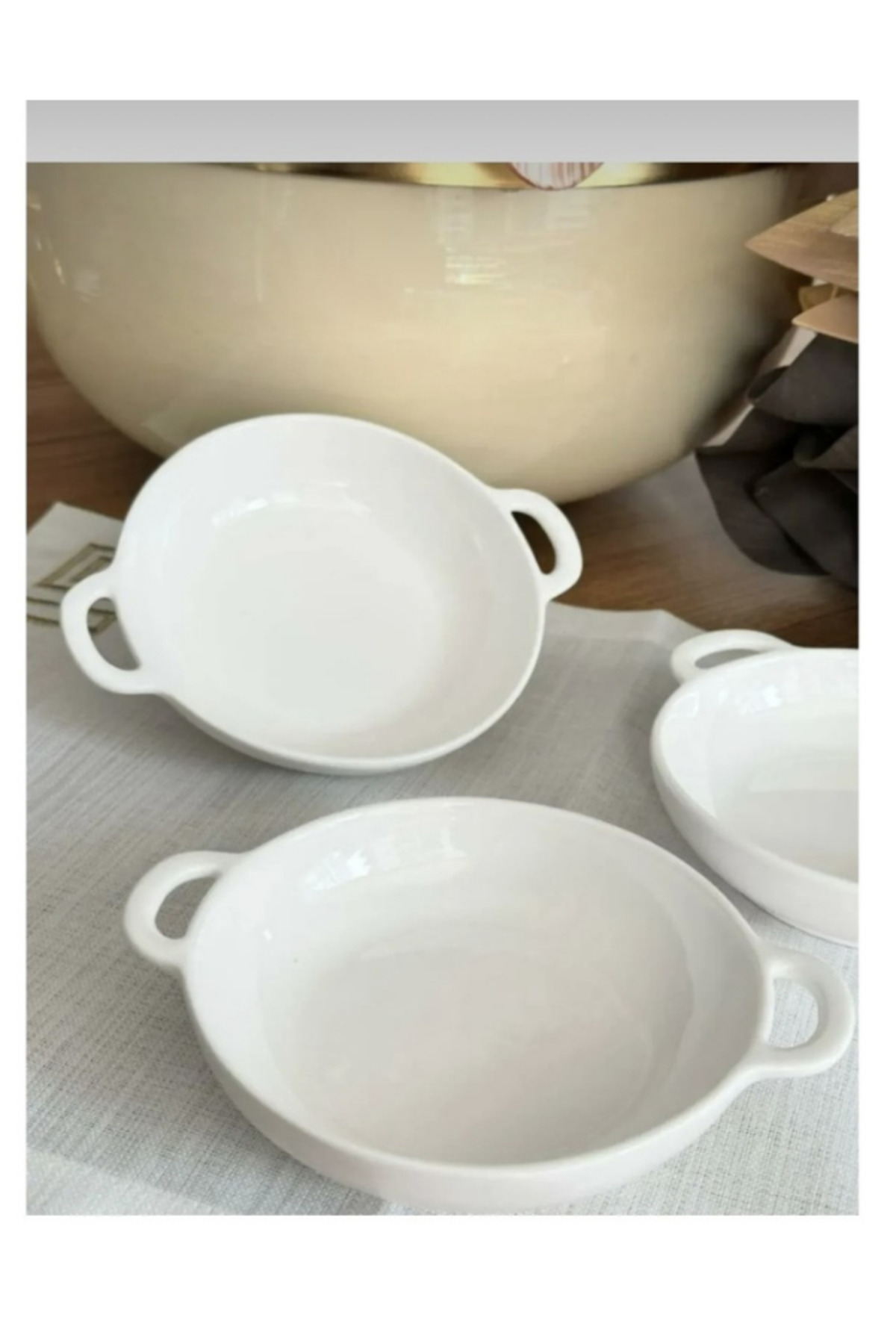 3 Lü Porselen Yuvarlak Meze Tabak- Kahvaltı Yılbaşı Sunum / Küçük