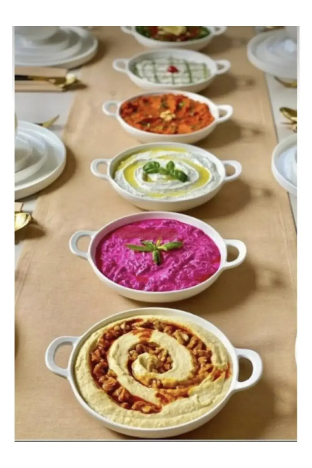 3 Lü Porselen Yuvarlak Meze Tabak- Kahvaltı Yılbaşı Sunum / Küçük