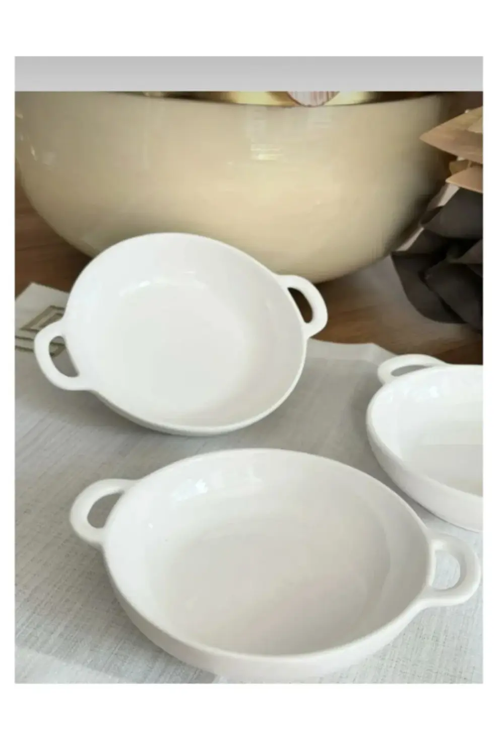 3 Lü Porselen Yuvarlak Meze Tabak- Kahvaltı Yılbaşı Sunum / Küçük