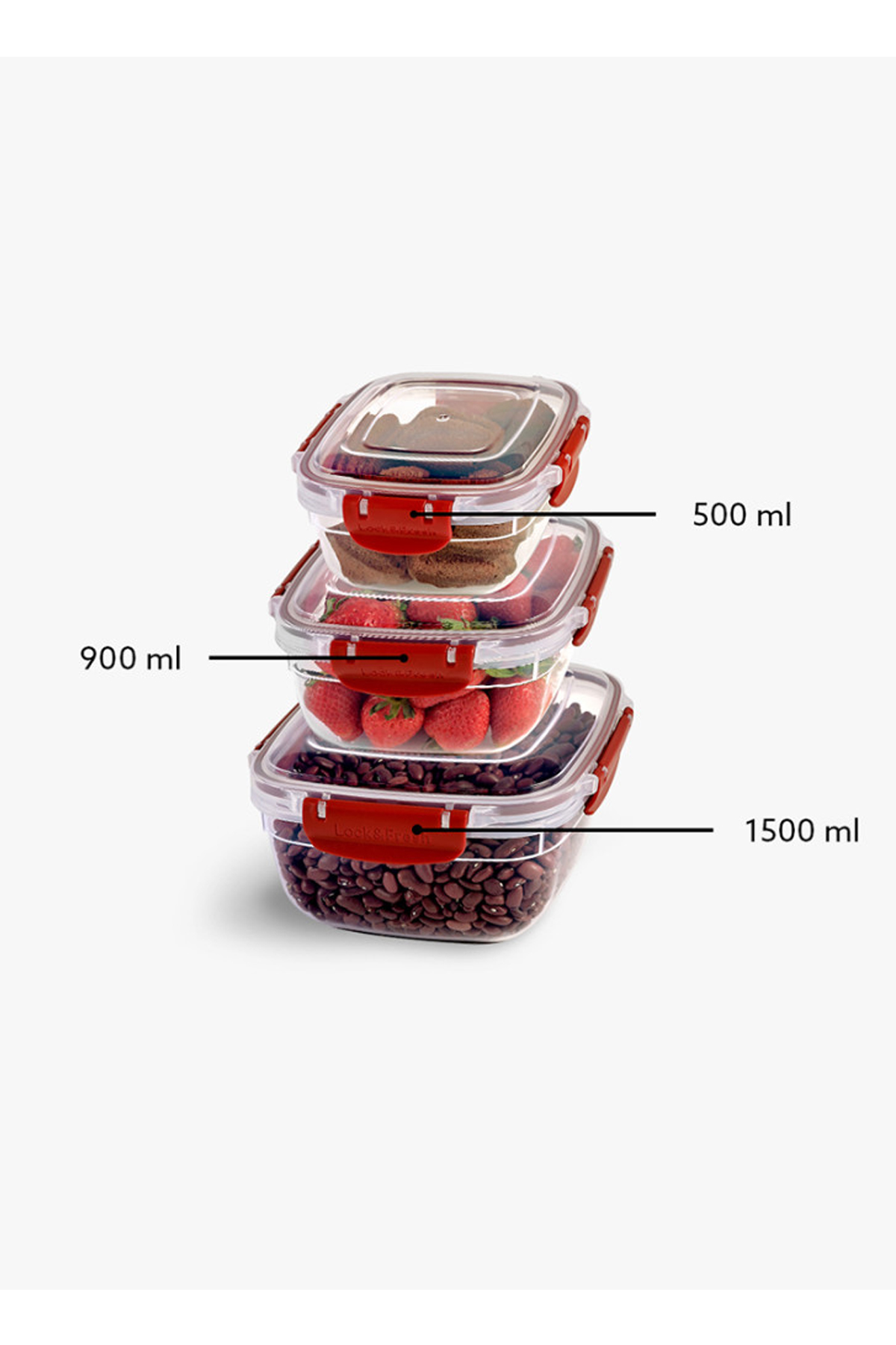 3 Lü Saklama Kabı Seti Silikon Renkli 500 ml - 900 ml - 1500ml Mo