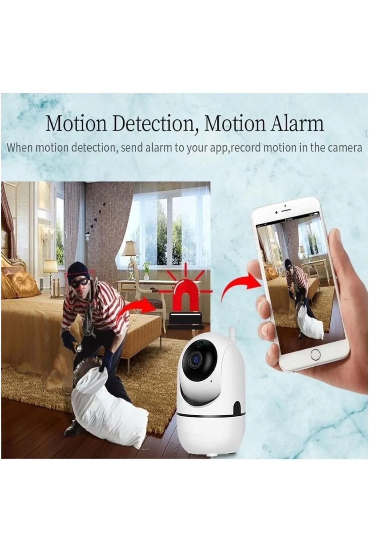 3 Lü Set Ev Güvenlik Wifi Akıllı KameraBebek Telsiz Hareket Algılama İle İzleme