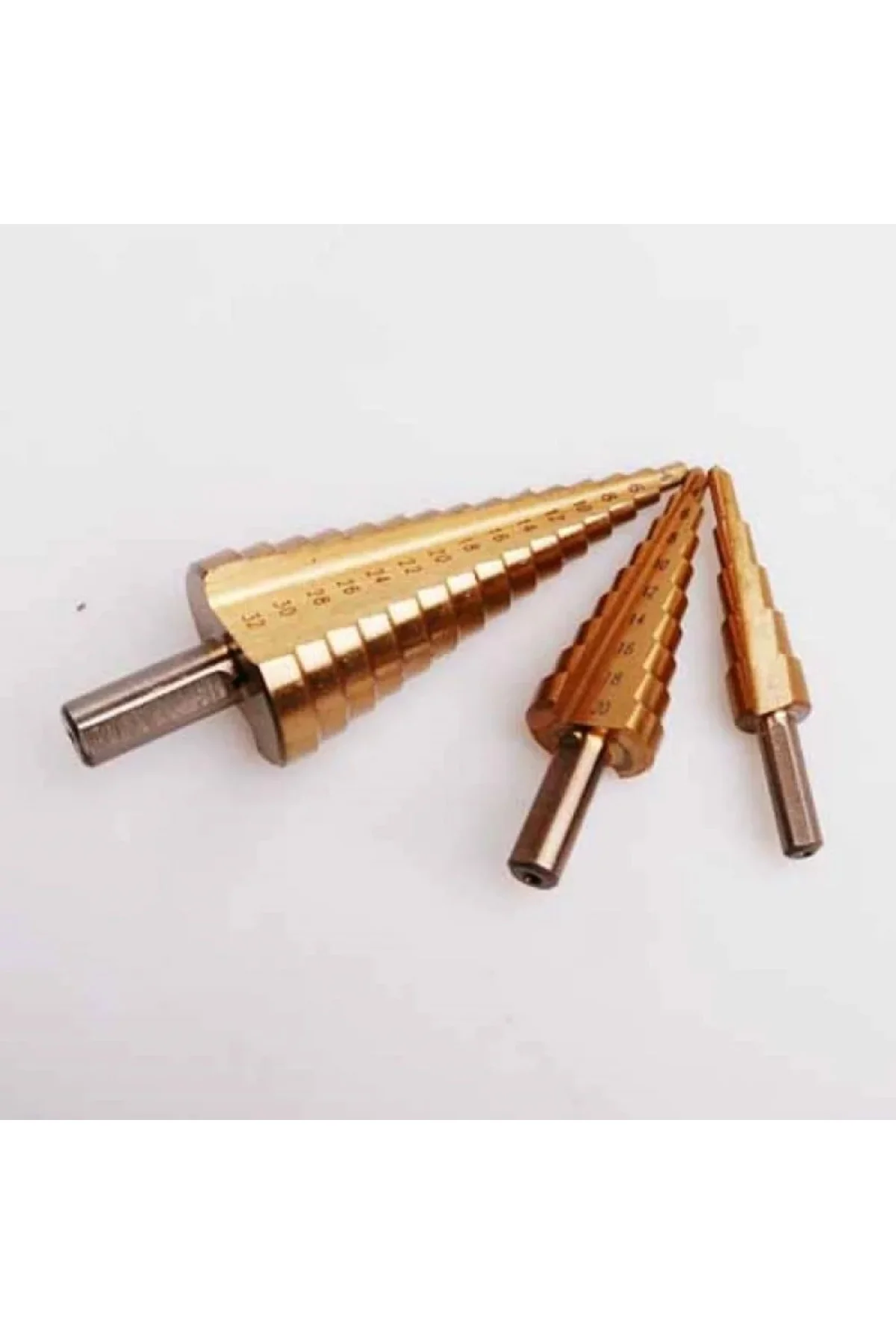 3 lü Set Matkap Ucu Kademeli Sac Delme Aparatı HSS Titanyum Kaplama