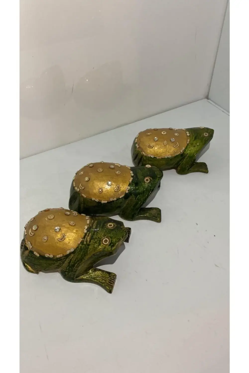 3 Lü Taşlı Kurbağa Seti