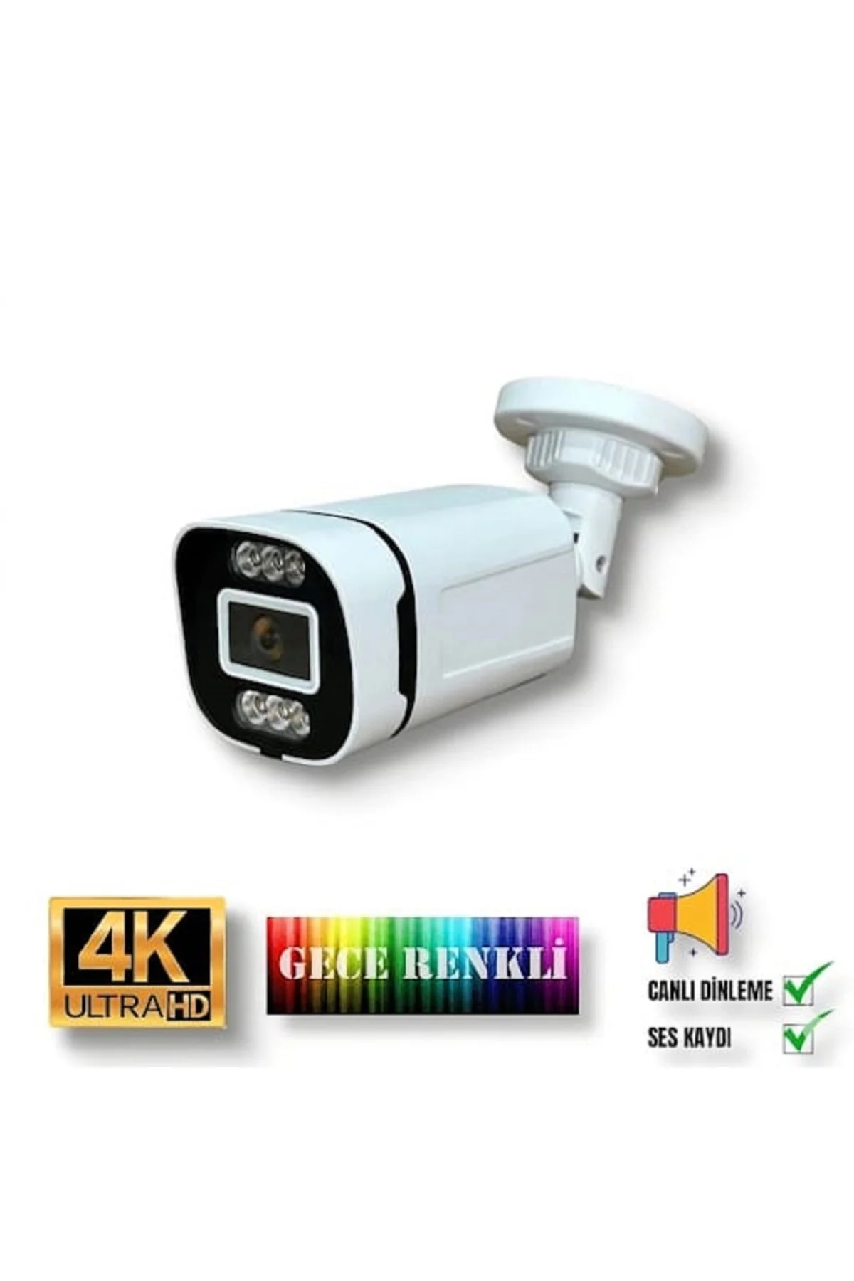 3 lü Yapay Zeka Destekli 5 MP Görüntü POE li Sesli 6 Warm Led Gec