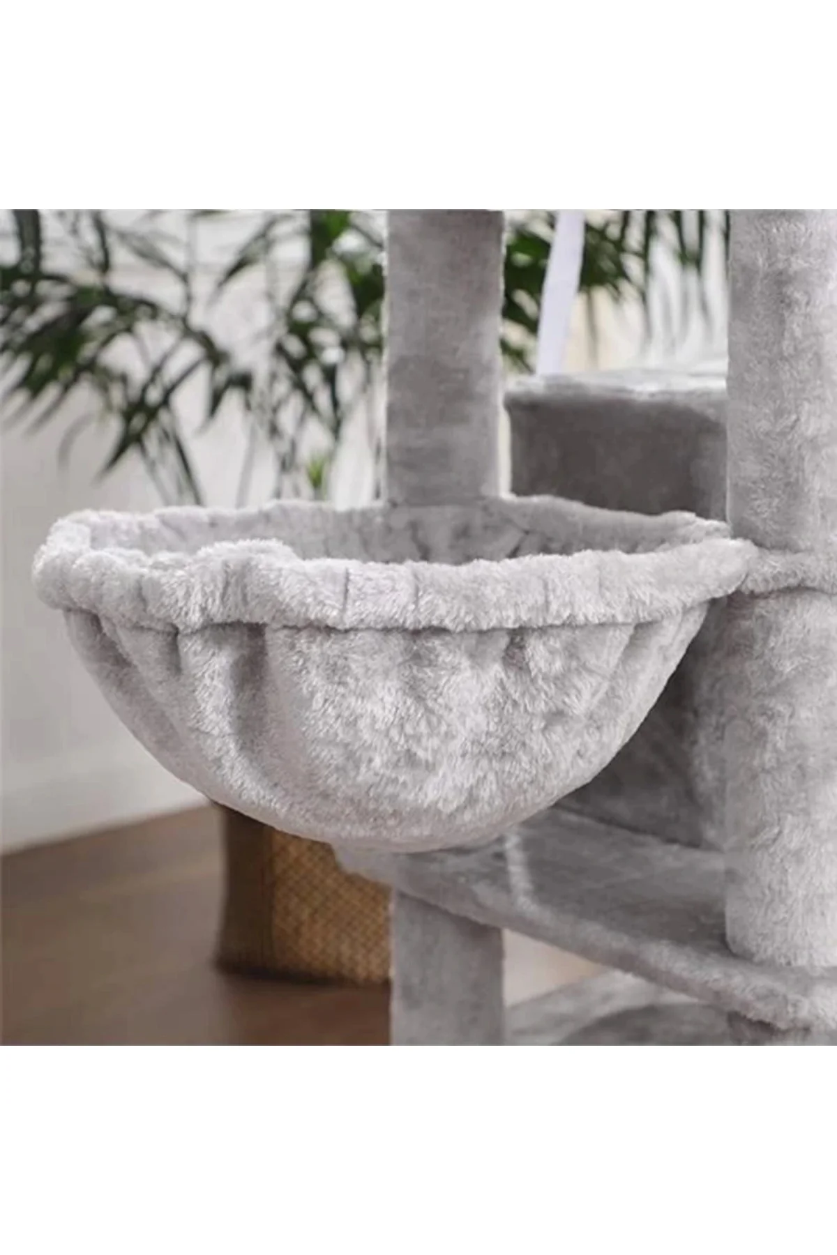3 Mağaralı Büyük Kedi Ağacı Tırmalama Direği 164 cm