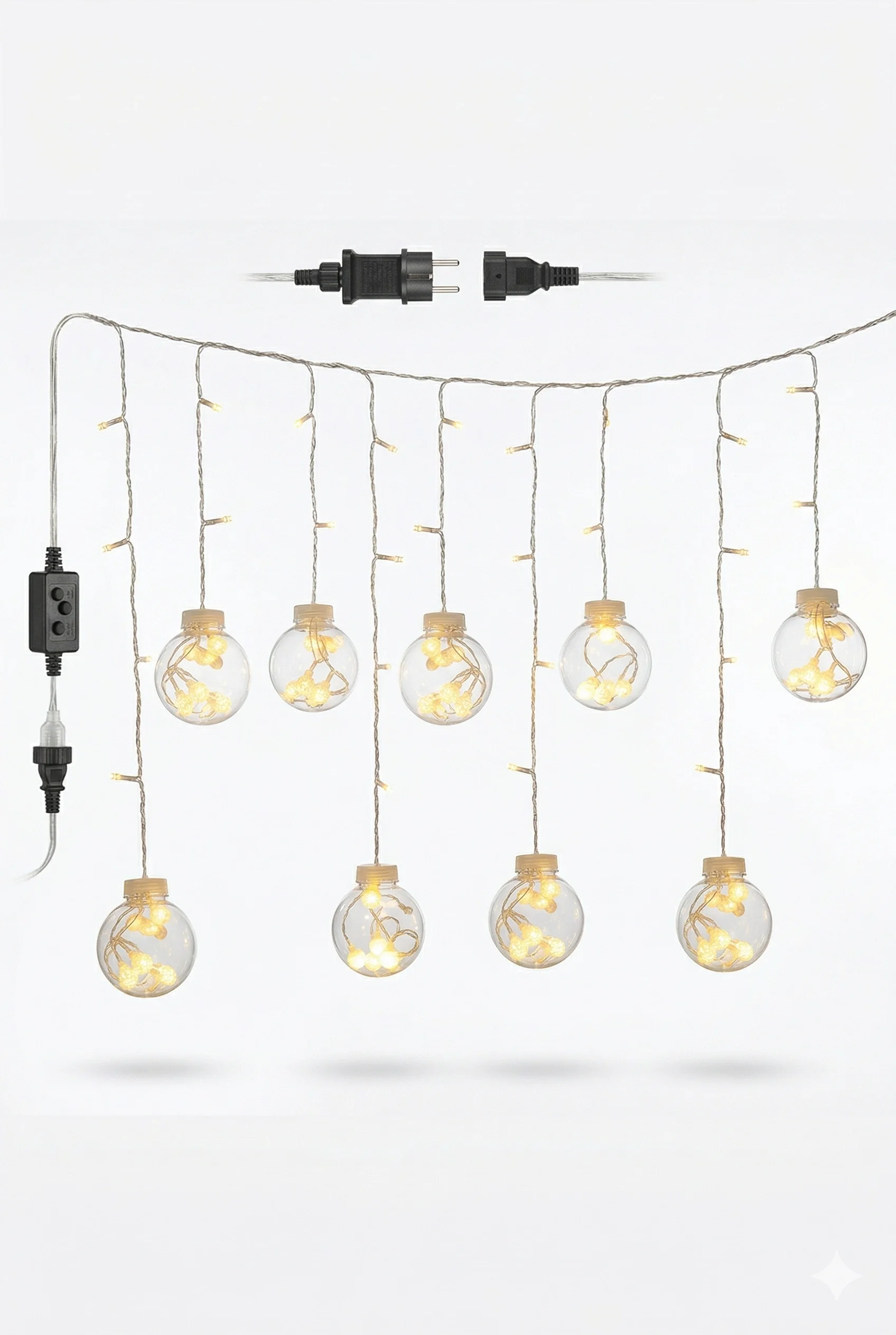 3 Metre 10 Toplu Perde Led Işık - Gün Işığı Şeffaf Dekoratif Aydınlatma - 8 Fonksiyonlu Led 3 Metre 10 Toplu Perde Led Işık - Gün Işığı Şeffaf Dekoratif Aydınlatma - 8 Fonksiyonlu Led