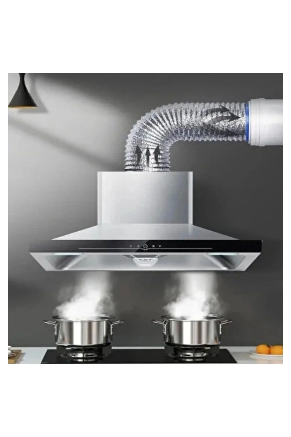 3 Metre 127 mm Alüminyum Flex Aspiratör Borusu, Isıya Dayanıklı, 