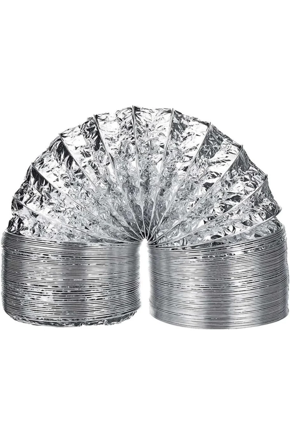 3 Metre 127 mm Alüminyum Flex Aspiratör Borusu, Isıya Dayanıklı, 