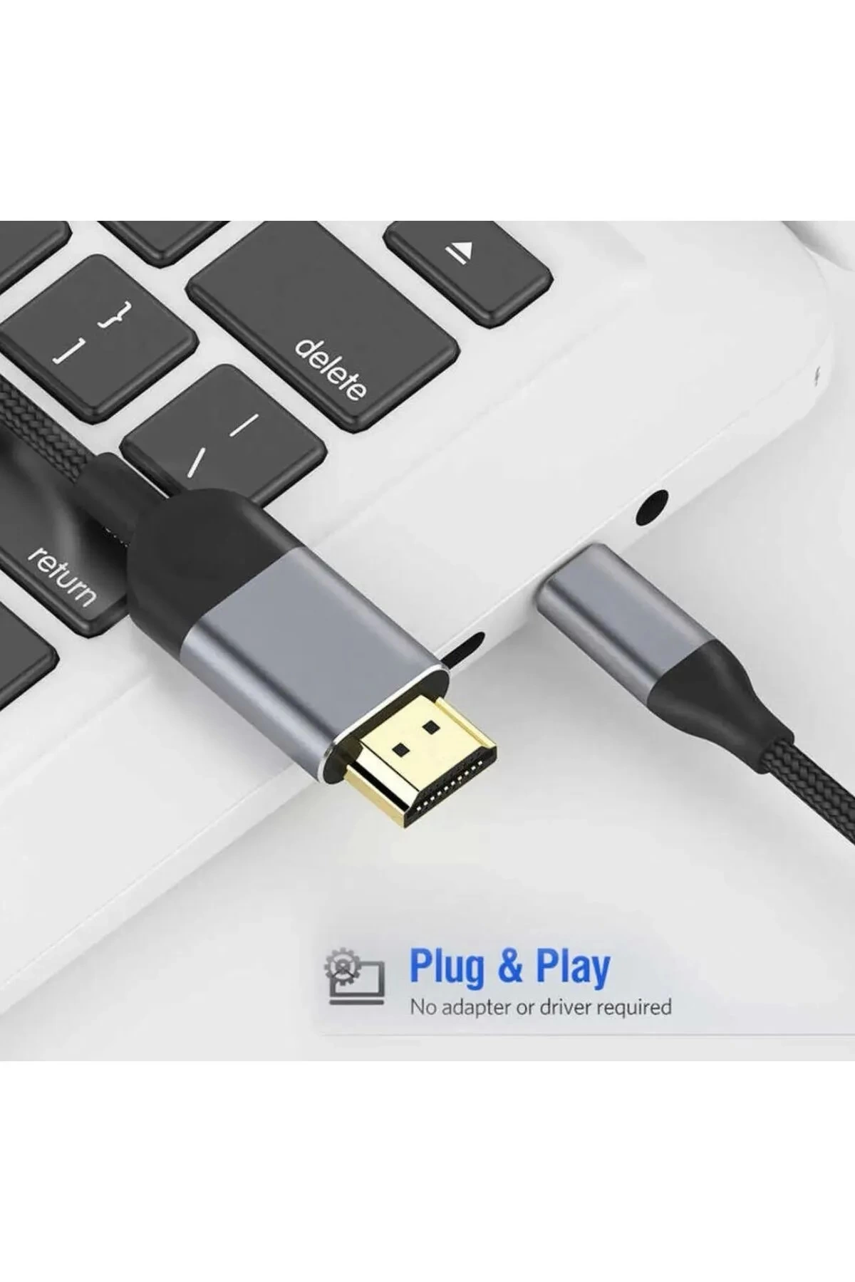 Just Cheap Store 3 Metre 8 Gbps Hiz 4K/30 Hz Type C To Hdmi Çevirici Dönüştürücü T