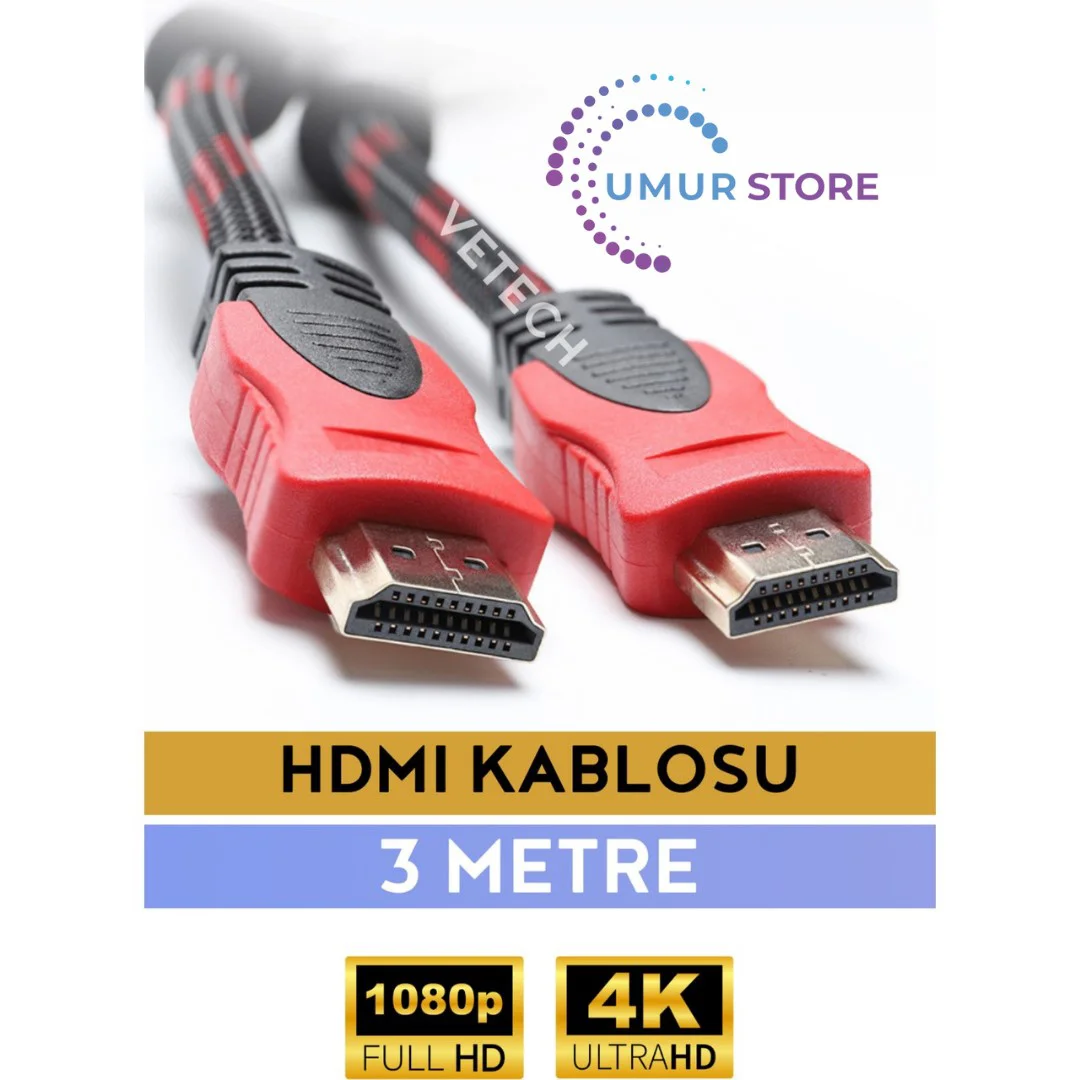 3 Metre HDMI Kablo Full Hd Tv Monitör Uydu Alıcısı Pc Uyumlu HDMI 3 Metre HDMI Kablo Full Hd Tv Monitör Uydu Alıcısı Pc Uyumlu HDMI