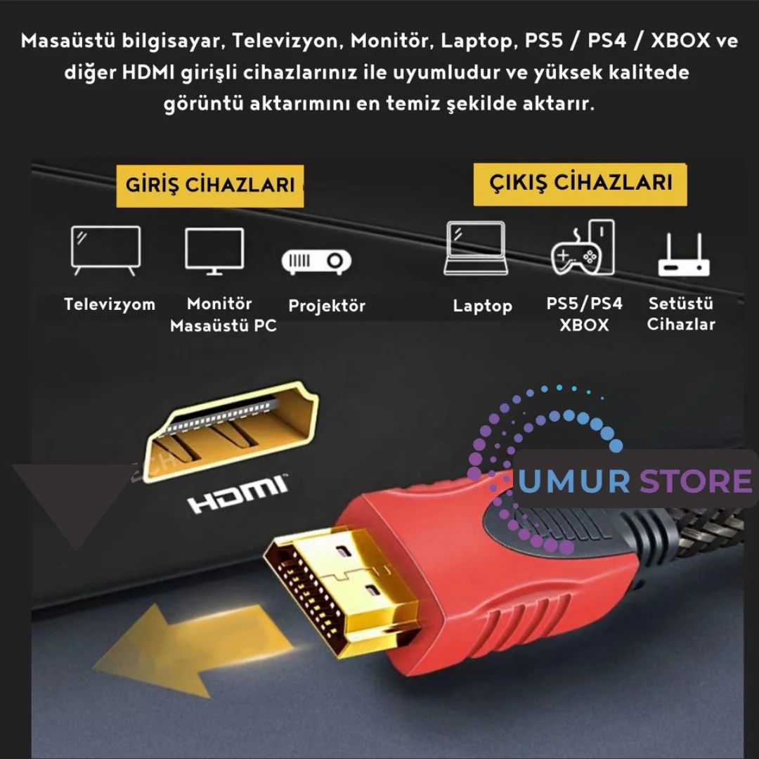 3 Metre HDMI Kablo Full Hd Tv Monitör Uydu Alıcısı Pc Uyumlu HDMI 3 Metre HDMI Kablo Full Hd Tv Monitör Uydu Alıcısı Pc Uyumlu HDMI