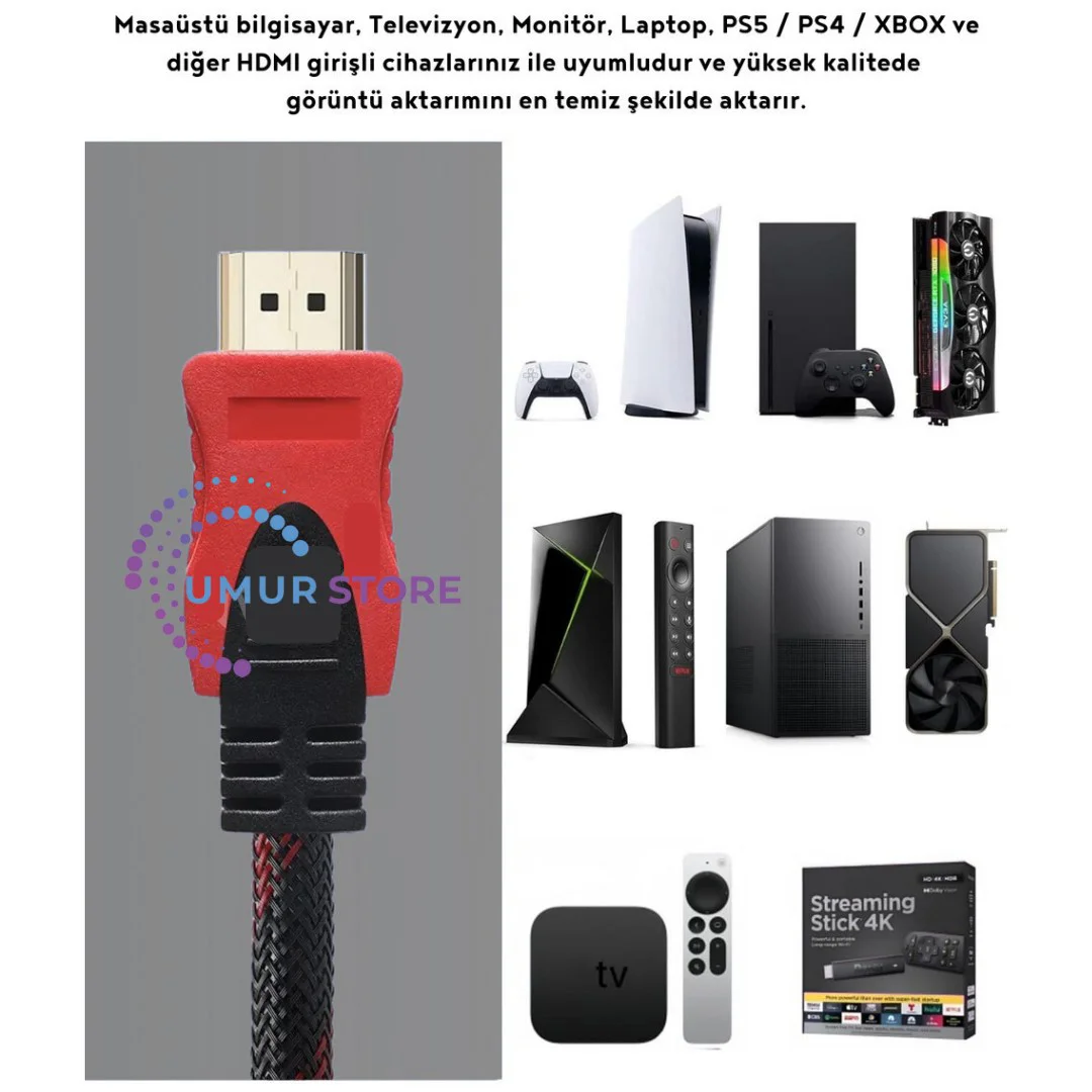 3 Metre HDMI Kablo Full Hd Tv Monitör Uydu Alıcısı Pc Uyumlu HDMI 3 Metre HDMI Kablo Full Hd Tv Monitör Uydu Alıcısı Pc Uyumlu HDMI