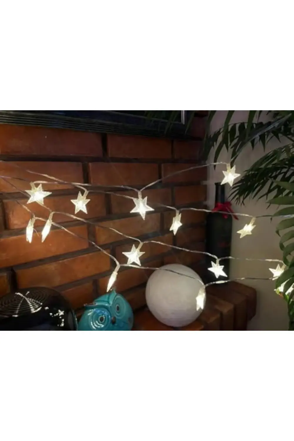 3 metre Led Işıklı 20'li Yıldız Işık Zinciri Dekoratif Pilli Aydı