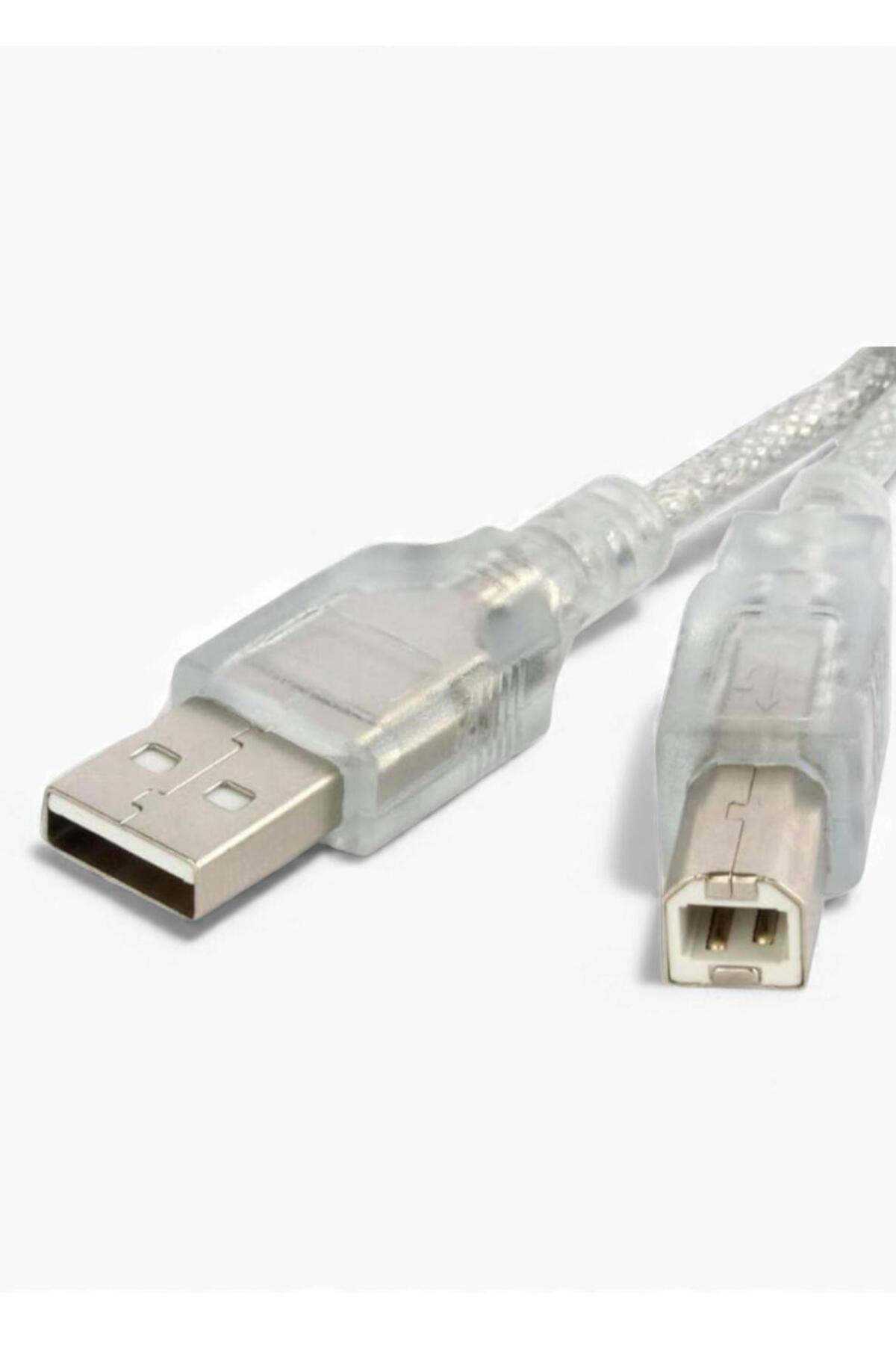 3 Metre Şeffaf USB 2.0 Yazıcı Kablosu – USB-B Printer Bağlantı Ka