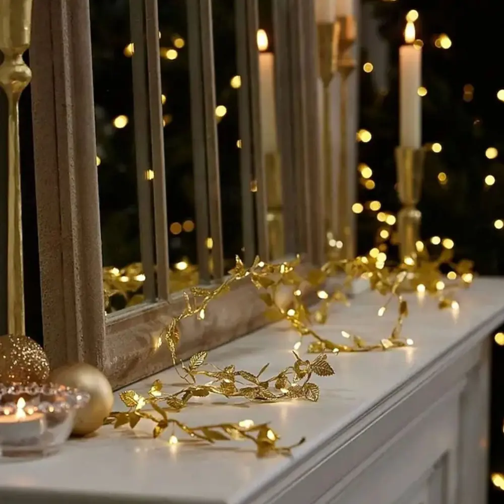 3 Metre Yaldızlı Gold LED Işık – Dekoratif Ortam ve Yılbaşı Aydın
