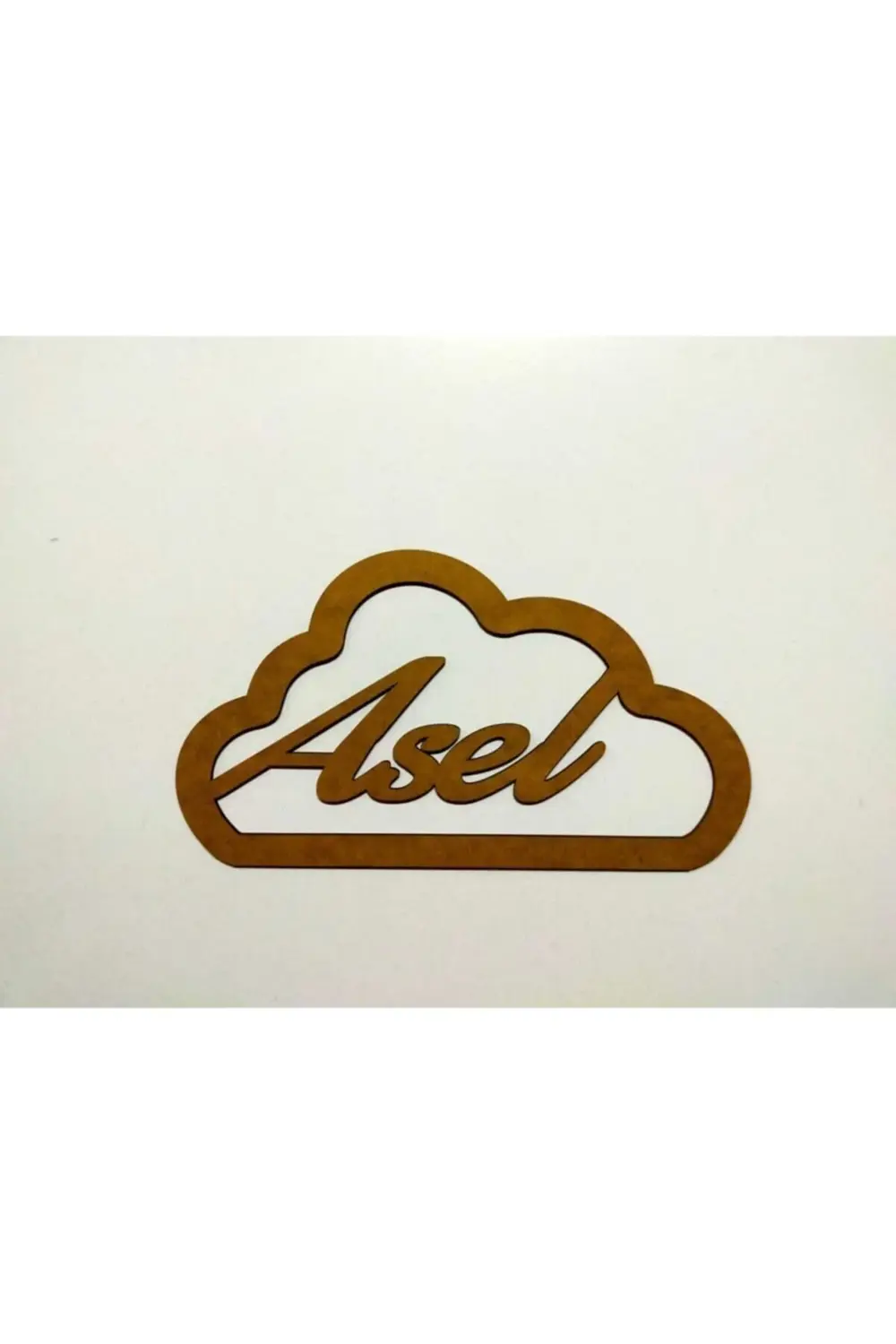 3 Mm Ham Mdf Bulut Ahşap Makrome Kasnak Isimlik Altı Düz 35x22 Cm