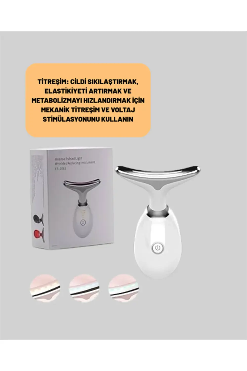 3 Modlu Boyun ve Yüz Bakım Cihazı – EMS, Temizleme, Sıcak Masaj v