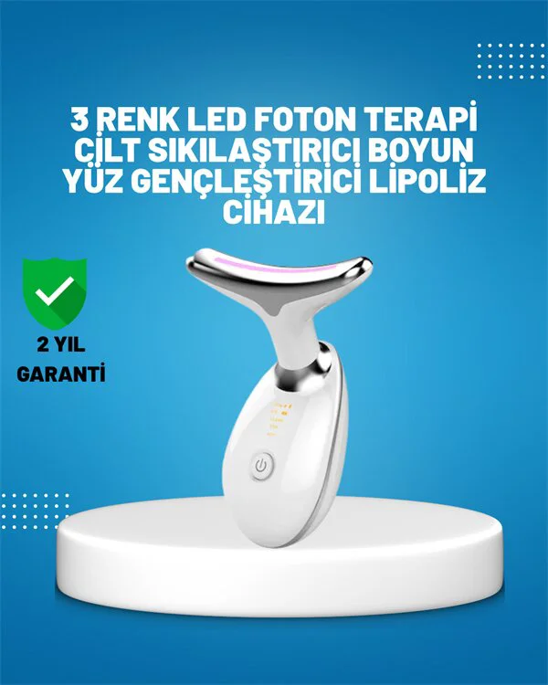 3 Modlu Boyun ve Yüz Bakım Cihazı – EMS Temizleme Sıcak Masaj ve 