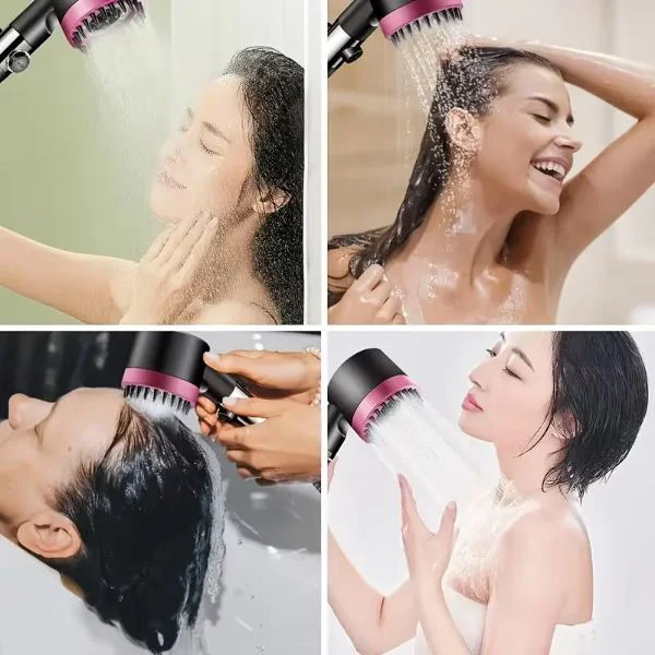 3 Modlu Filtreli Pembe Duş Başlığı Su Tasarruflu