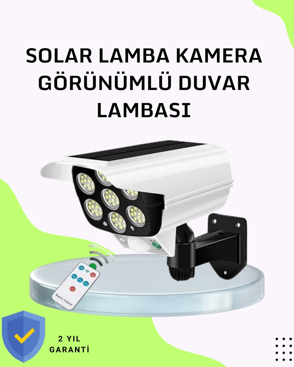 3 Modlu Güneş Paneli Aydınlatmalı Dış Mekan Güvenlik Işığı Ip65 Su Geçirmez, Pır Sensörlü