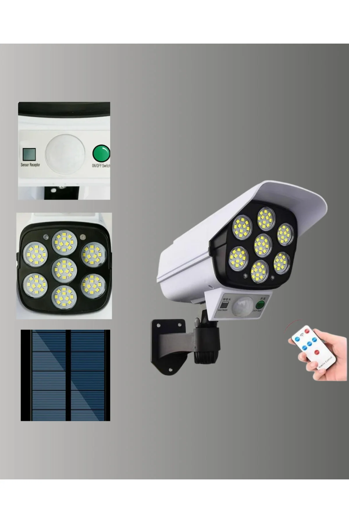 3 Modlu Güneş Paneli Aydınlatmalı Dış Mekan Güvenlik Işığı – IP65