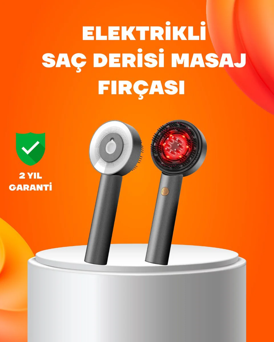 3 Modlu Kırmızı Işık Terapi Saç Derisi Masajı ve Yağ Hazneli Tarağı